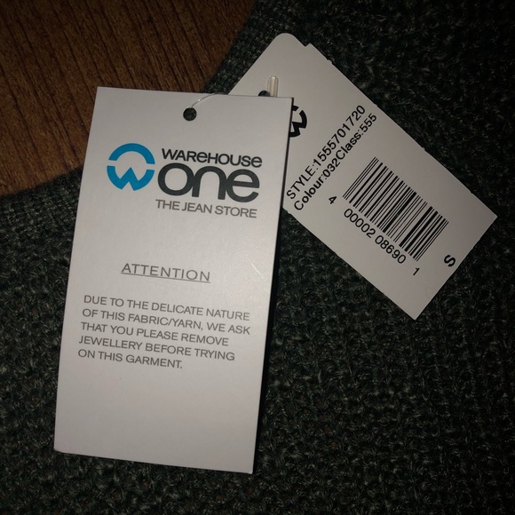 Olive Green Knitted Wrap Back Sweater - Picture 7 of 9